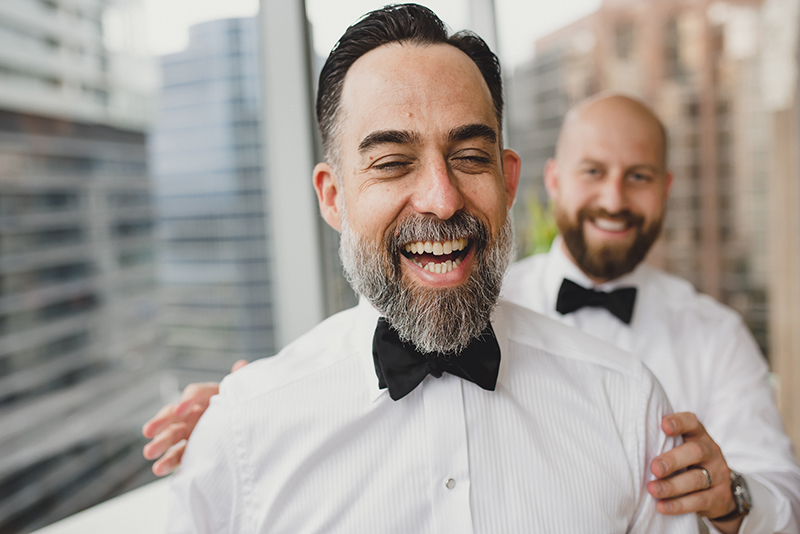 laughing groom, bow tie, fashion, groomsmen